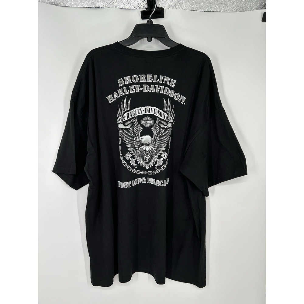 Harley Davidson Bald Eagle Graphic Wings Double Sided Biker West Long Branch‎